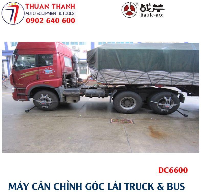 Máy cân chỉnh góc lái độ chụm bánh xe ô tô tải bus Battle-axe DC6600