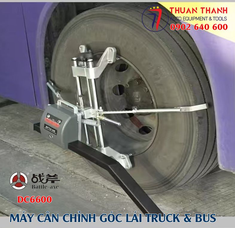 Máy cân chỉnh góc lái độ chụm bánh xe ô tô tải bus Battle-axe DC6600