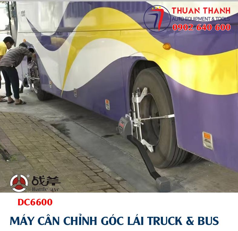 Máy cân chỉnh góc lái độ chụm bánh xe ô tô tải bus Battle-axe DC6600